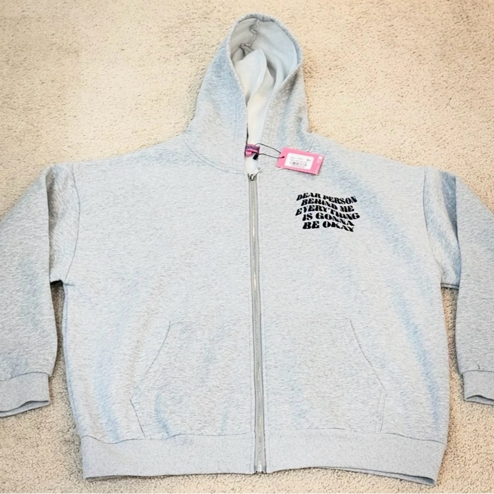 Edikted Everything’s OK Oversized Zip Up Hoodie, Women size medium/large - Picture 4 of 13